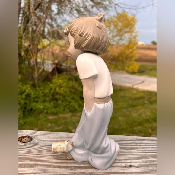 Lladro Zaphiv Signed Boy Kicking Can Ceramic Figurine Made In Spain - Picture 4 of 8